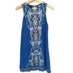 Ecote Sleeveless Sleeveless Dress Boho Womens Medium Blue Backless Lined